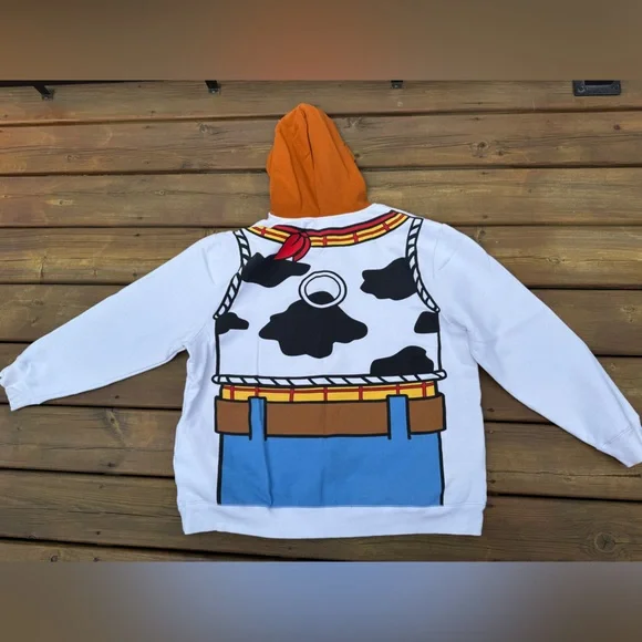 Disney Parks Pixar Toy Story Woody Hooded Costume Full Zip Hoodie Size XL - Picture 8 of 12